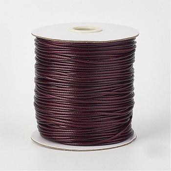 Eco-Friendly Korean Waxed Polyester Cord, Dark Red, 2mm, about 90yards/roll(80m/roll)