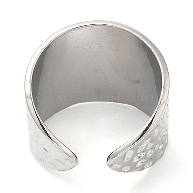 304 Stainless Steel Grooved Open Cuff Ring for Women(RJEW-I098-25P)-3