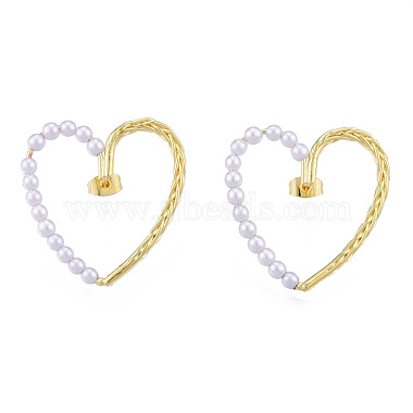 Heart Brass Stud Earring for Women(EJEW-N011-103)-2