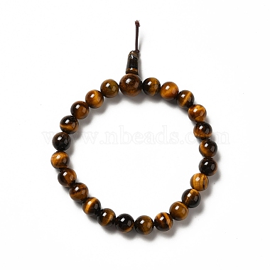Natural Tiger Eye Gourd Beaded Stretch Bracelet for Women(G-G997-G04)-2