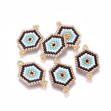25mm Colorful Hexagon Glass Links