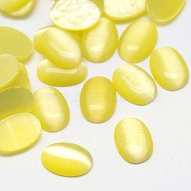 25mm Yellow Oval Glass Cabochons
