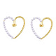 Heart Brass Stud Earring for Women(EJEW-N011-103)-2