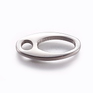 304 Stainless Steel Chain Tabs, Chain Extender Connectors, Oval, Stainless Steel Color, 18x9x2mm, Hole: 3mm and 5x10mm(STAS-P234-56P)