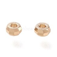 Brass Spacer Beads, Long-Lasting Plated, Faceted Rondelle, Real 18K Gold Plated, 3.5x2mm, Hole: 1.4mm(X-KK-H101-04LG)