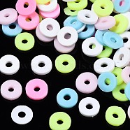 Handmade Polymer Clay Beads, Heishi Beads, for DIY Jewelry Crafts Supplies, Disc/Flat Round, Green Yellow, 6x1mm, Hole: 2mm, about 26000pcs/1000g(CLAY-T019-02B-05)