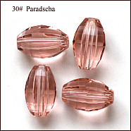 Imitation Austrian Crystal Beads, Grade AAA, Faceted, Oval, Light Salmon, 10x13mm, Hole: 0.9~1mm(SWAR-F056-13x10mm-30)