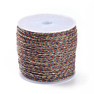 Macrame Cotton Cord, Braided Rope, with Plastic Reel, for Wall Hanging, Crafts, Gift Wrapping, Colorful, 1.2mm, about 49.21 Yards(45m)/Roll(OCOR-B002-01A-13)