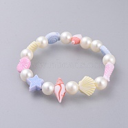 Kids Stretch Bracelets, with Acrylic Imitated Pearl and Colorful Acrylic Beads, Colorful, 1-3/4 inch(4.4cm)(BJEW-JB04571-02)