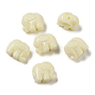 Opaque Resin Animal Beads, Elephant, Pale Goldenrod, 8x10.5x6.8mm, Hole: 1mm(RESI-H158-01)