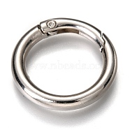 Zinc Alloy Spring Gate Rings, O Rings, Platinum, 27x4mm, Inner Diameter: 20mm(PALLOY-C100-01P-04)