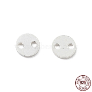 925 Sterling Silver Connector Charms, Flat Round, Silver, 3x0.5mm, Hole: 0.6mm(STER-F053-02S)