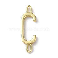 Rack Plating Brass Connector Charms, Cadmium Free & Lead Free, Long-Lasting Plated, Real 18K Gold Plated, Letter C, 22.5x7x1.5mm, Hole: 3x0.8mm(KK-P245-07G-C)
