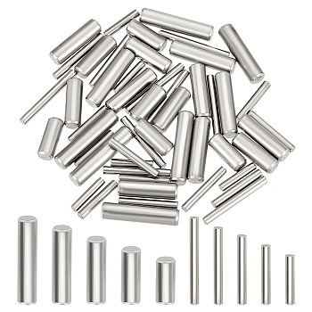 100Pcs 10 Style 304 Stainless Steel Steel Dowel Pin, Shelf Pegs for Metal Devices Furniture Installation, Column, Stainless Steel Color, 10~18x2~4mm, 10pcs/style