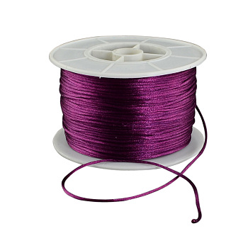 Round Nylon Thread, Rattail Satin Cord, for Chinese Knot Making, Purple, 1mm, 100yards/roll