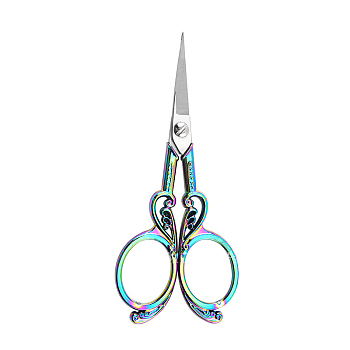 Stainless Steel Scissors, Alloy Handle, Embroidery Scissors, Sewing Scissors, Rainbow Color, 115x48mm