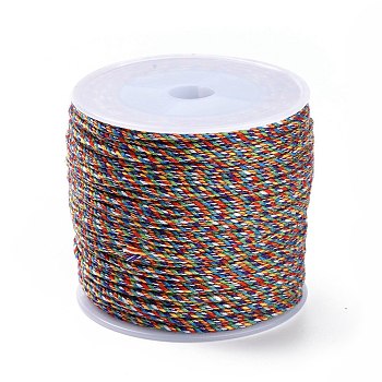 Macrame Cotton Cord, Braided Rope, with Plastic Reel, for Wall Hanging, Crafts, Gift Wrapping, Colorful, 1.2mm, about 49.21 Yards(45m)/Roll