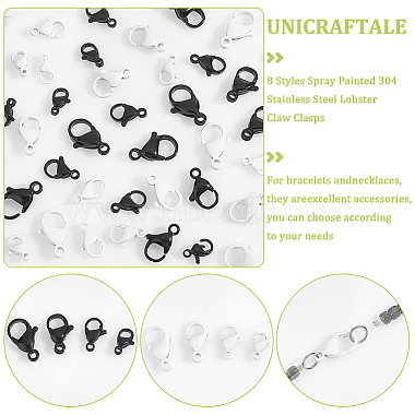 48Pcs 8 Styles Spray Painted 304 Stainless Steel Lobster Claw Clasps(STAS-UN0050-07)-5