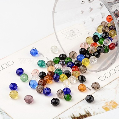 Perles en rondelles facettées en verre transparent(GLAA-R152-8mm-M1)-2