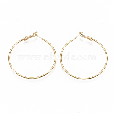 Brass Hoop Earrings(X-EJEW-T007-01G-NF)-1