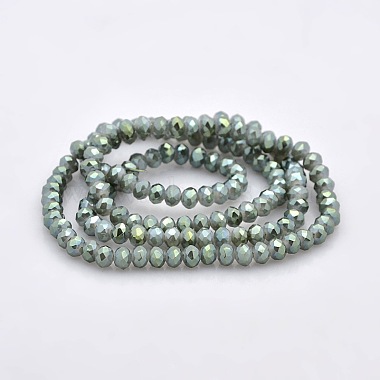Full Rainbow Plated Faceted Rondelle Imitation Jade Glass Beads Strands(GLAA-A024C-FR01)-2