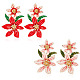 2 Pairs 2 Colors 3D Flower of Life Enamel Dangle Stud Earrings(EJEW-FI0001-26)-1