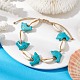 Natural Shell & Synthetic Turquoise Braided Bead Anklets(AJEW-AN00562-01)-2