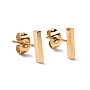 Real 18K Gold Plated Cuboid 304 Stainless Steel Stud Earring Findings(X-EJEW-K243-01G)