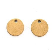 Ion Plating(IP) 304 Stainless Steel Pendants, Stamping Blank Tag, Laser Cut, Double Side Drawbench Effect, Flat Round, Golden, 6x1mm, Hole: 1.2mm(STAS-O133-06H-G)