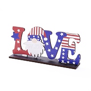 Natural Wood Desktop Ornament, Word LOVE, for Home Office Display Decorations, Blue, 200x43x95mm(DJEW-C007-02)