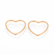 304 Stainless Steel Linking Ring, Heart, Golden, 10.5x11.5x1mm(X-STAS-S079-23B)