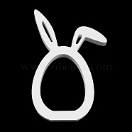 Easter Wood Rabbit Figurines, for Home Desktop Decoration, White, 191x134x18mm(DJEW-A012-01B)