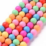 Handmade Polymer Clay Beads Strands, Round, Mixed Color, 8~9x7~8mm, Hole: 1.5m m, about 50pcs/strand, 15.75 inch(40cm)(X-CLAY-S092-15A)