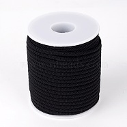 Round Polyester Cords, Black, 3mm, about 21.87 yards(20m)/roll(OCOR-L031-01)