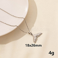 Stylish Ocean Stainless Steel Fishtail Pendant Necklace for Women(ZE1503-3)