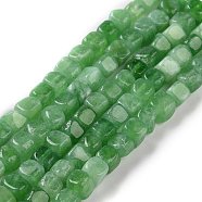Natural Quartz Beads Strands, Dyed & Heated, Cube, Green, 5~7x5~7x5~7mm, Hole: 0.8mm, about 66~71pcs/strand, 14.80~ 15.08 inchi(37.6~38.3cm)(G-C023-09E)