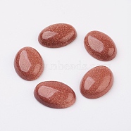 Synthetic Goldstone Flat Back Cabochons, Oval, 18x13mm(G-G741-13x18mm-10)