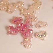Color Changing Sun Sensitive UV Reactive Acrylic Beads, Heart, Bisque, 16x21mm(LUMI-PW0002-01)