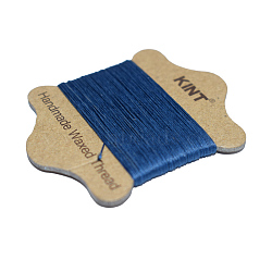 Waxed Nylon Cord, Marine Blue, 0.65mm, about 21.87 yards(20m)/card(YC-E005-0.65mm-20)