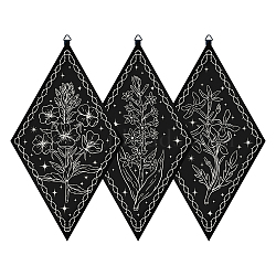 Custom Plywood Pendulum Board, Wall Hanging Ornament, for Witchcraft Wiccan Altar Supplies, Rhombus with Tarot Theme Patterns, Black, 300x170x6mm, 3 styles, 1pc/style, 3pcs/set(AJEW-WH0249-016)