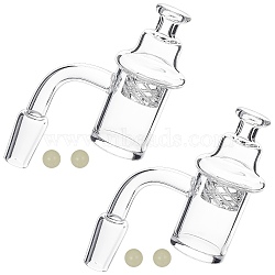 Quartz Glass Oil Burners, for Smoking Tobacco Pipe Accessories, Clear, 62x60x25mm(FIND-WH0036-58)