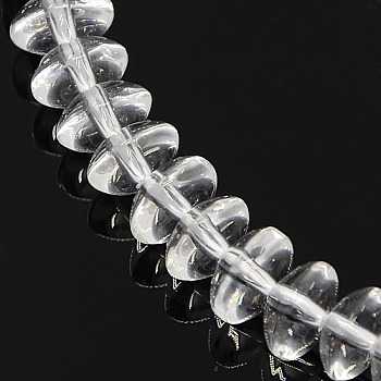 Synthetic Quartz Crystal Beads Strands, Rondelle, Clear, 6x3mm, Hole: 1mm, about 111pcs/strand, 15.7 inch