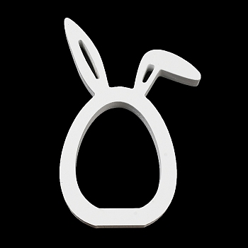 Easter Wood Rabbit Figurines, for Home Desktop Decoration, White, 191x134x18mm
