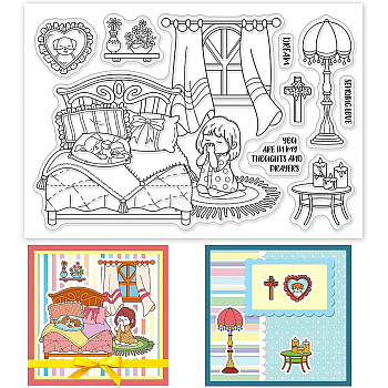PVC Plastic Stamps, for DIY Scrapbooking, Photo Album Decorative, Cards Making, Stamp Sheets, House Pattern, 16x11x0.3cm
