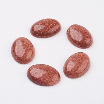 Synthetic Goldstone Flat Back Cabochons, Oval, 18x13mm