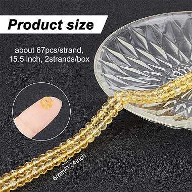 2 Strands Synthetic Citrine Beads Strands(G-GO0001-26A)-2