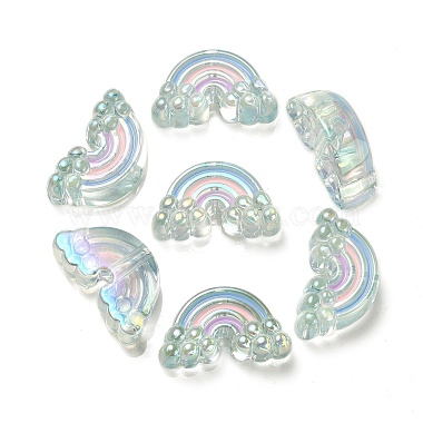Light Blue Rainbow Acrylic Beads