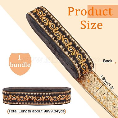 Ethnic Embroidery Polyester Flat Ribbons(OCOR-WH0060-38D)-2