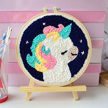 Unicorn Punch Embroidery Supplies Kit(DIY-H155-05)-1