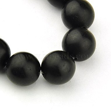 12mm Black Round Black Stone Beads